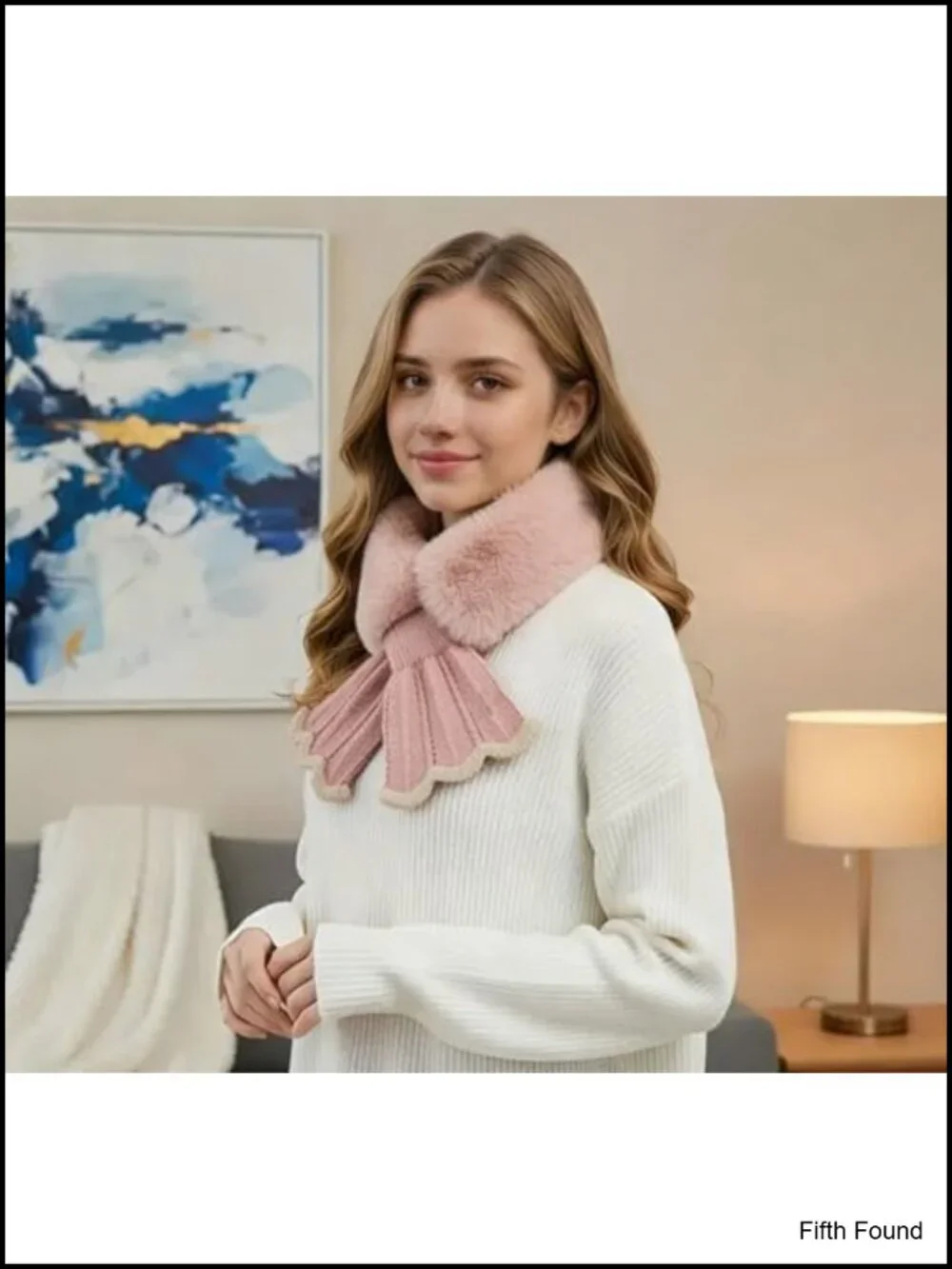 Women's Winter Fluffy Plush Scarf Warm Neck Warmer Cold Weather
